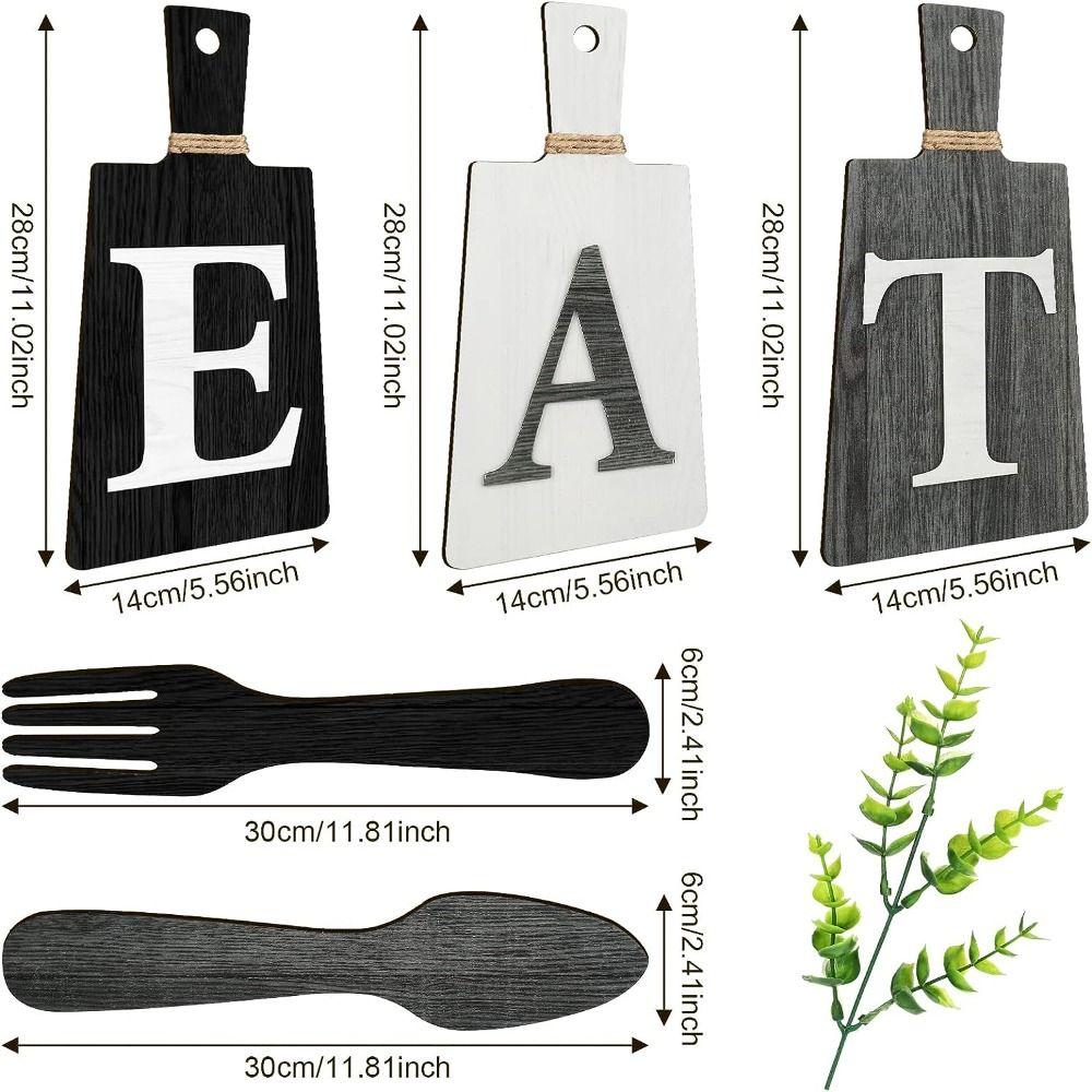 5 Pcs 11.8 Inches Wall Art Signs Wood Wooden Room Decoration Board New Farmhouse Wooden Signs  Wall