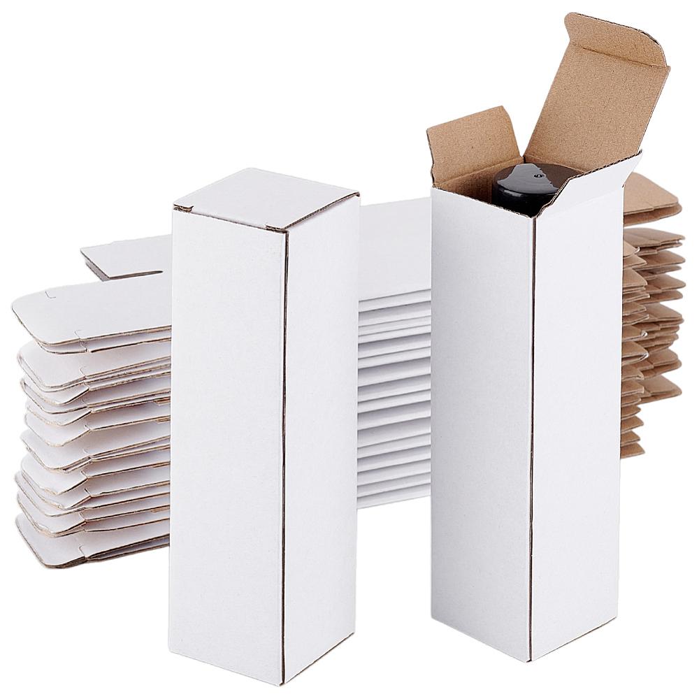 30pcs Blank Cardboard Paper Packing Boxes Rectangle White Finished Product: 5.3x5.05x18cm