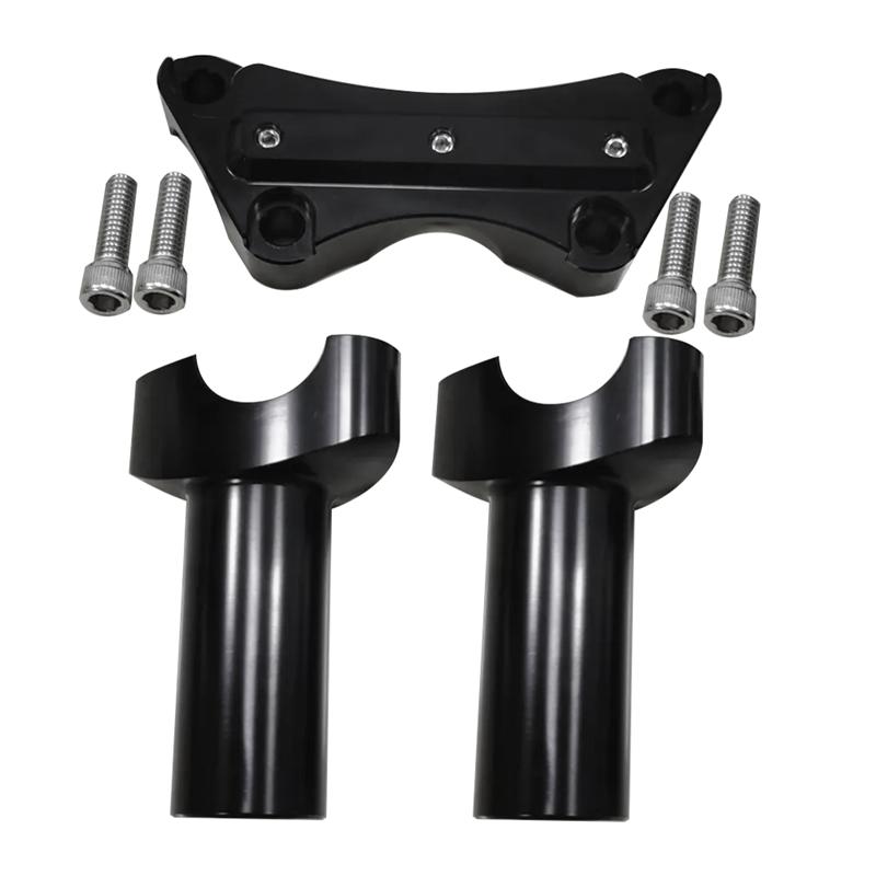 

NEW-4Inch Tall Handlebar Risers Top Clamp For 1Inch Bar Sportster Dyna FXDWG FXDL чорний