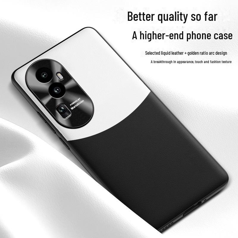 Pouzdro na mobilní telefon Reno 10 Pro - Ochranný kryt z tekuté kůže proti pádu, K dispozici doprava po kuse.