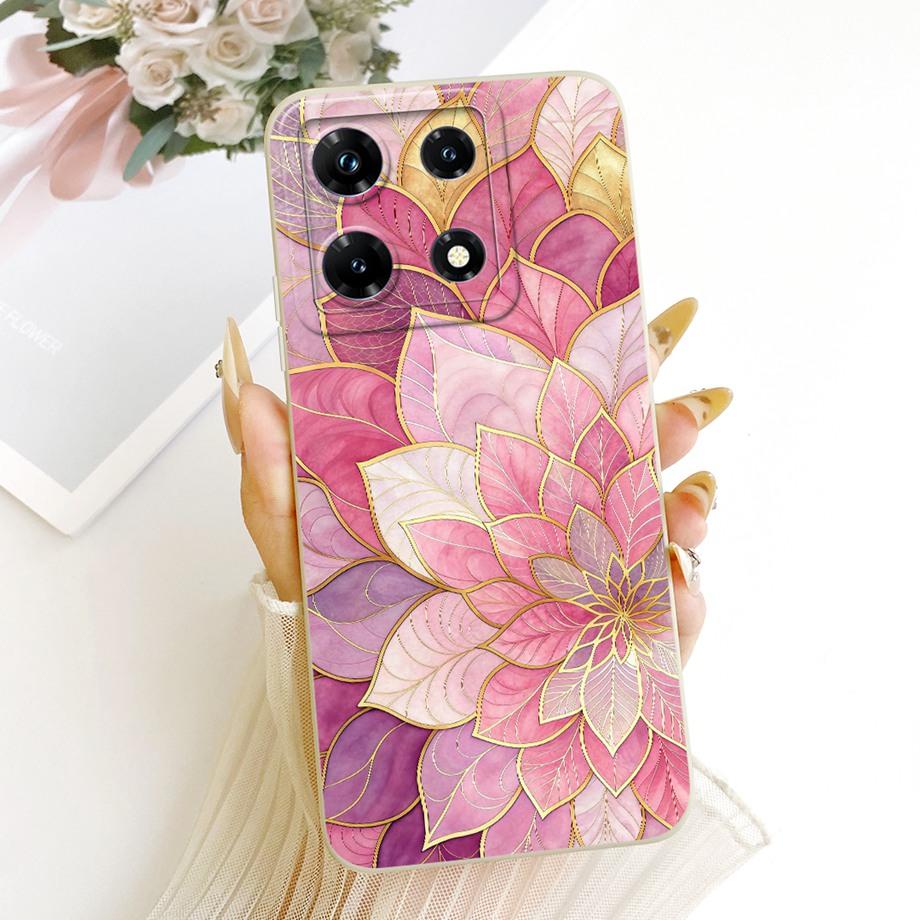 Cartoon Cat Painting Phone Case For Infinix Note 30 Pro 30i Note30 VIP Back Cover Soft Matte Silicone Daisy Flower Bow Fundas