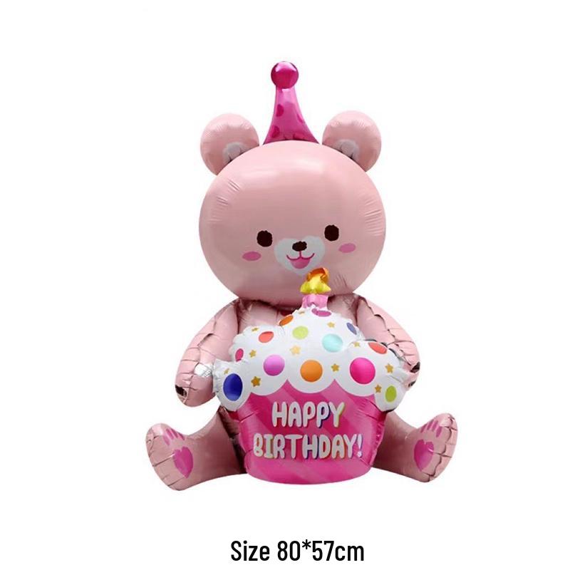 Large Smiley Face Birthday Cake Balloon for Outdoor Party Decorations