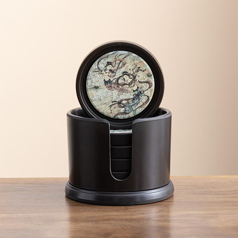 Chinesische Bakelit Wasseraufnahme Teeuntersetzer Hitzebeständige Matten und Rutschfeste Aufbewahrung Kung Fu Teetassenhalter Zubehör