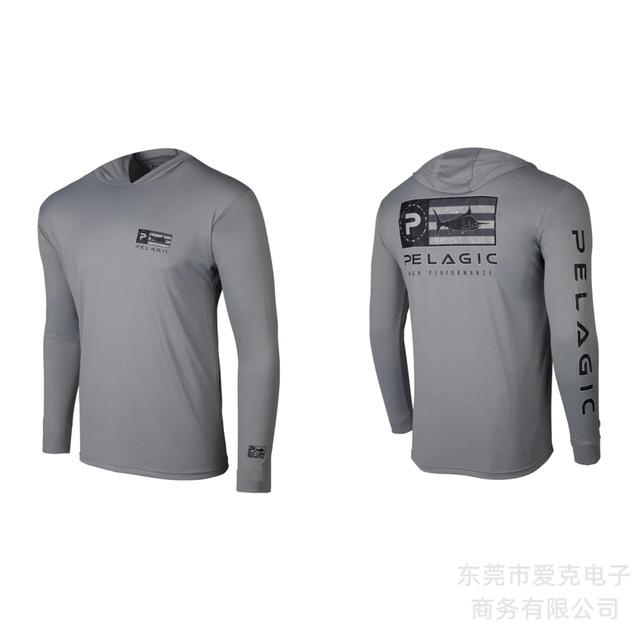 Pelagic Hooded Fishing Suit Men's Summer Sunscreen Quick-Drying Fishing Shirt Outdoor Sportswear Breathable Top