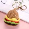 Creative Knit Keychain Cartoon DIY Burger Ice Cream Pendant Keychain Charms Handmade Pendant for Girl Cute Gift Car Decorations