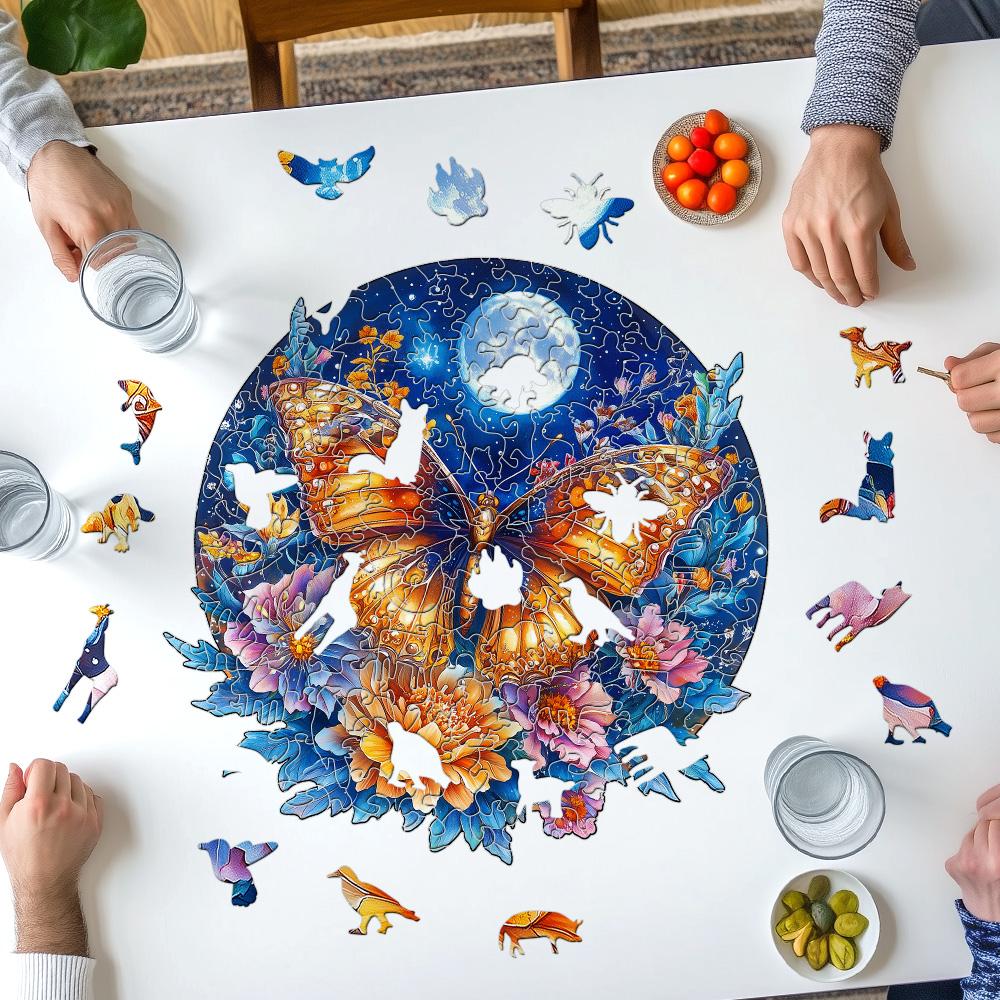Wooden Puzzles for Adults Colorful Butterfly Jigsaw Puzzles  Unique Shapes Pieces Insects Puzzles Fabulous Gift for Kids and Adu