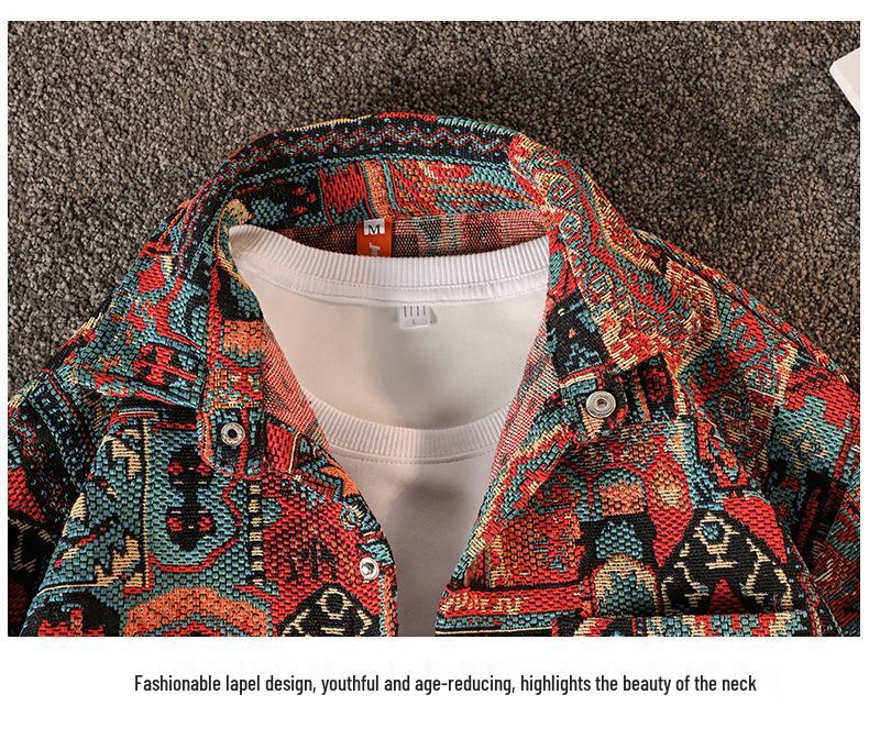Men's Yarn-Dyed Jacquard Casual Swallowtail Jacket