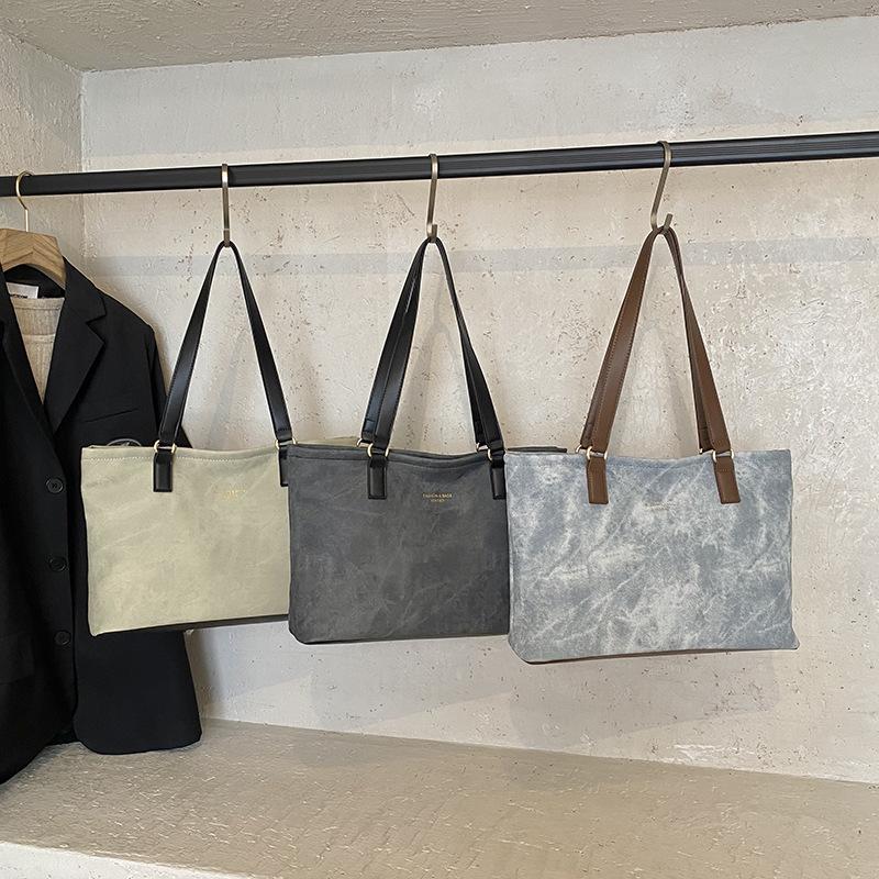 Popular Niche Design High-end Tote Bag Large-capacity Commuter Leisure Canvas Bag Texture Shoulder Bag Women