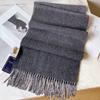 British black wool scarf men's and women's new autumn and winter versatile black and white plaid cashmere shawl
