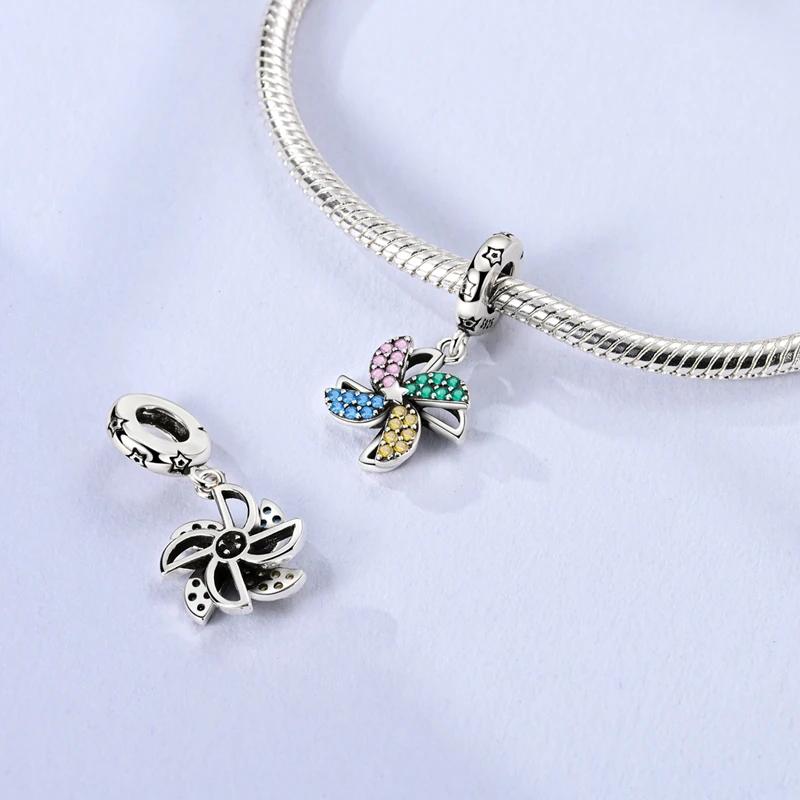 Original Charmscopper Childhood Rotating Windmill Beads Fit Charms Platabracelets For Women Jewelry Making Gifts