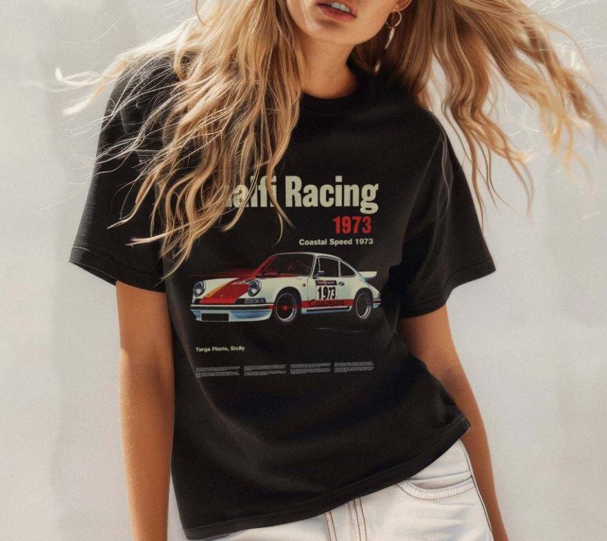 Amalfi Racing Vintage Car Graphic Tee Sicily Italy Amalfi Coast XXXL