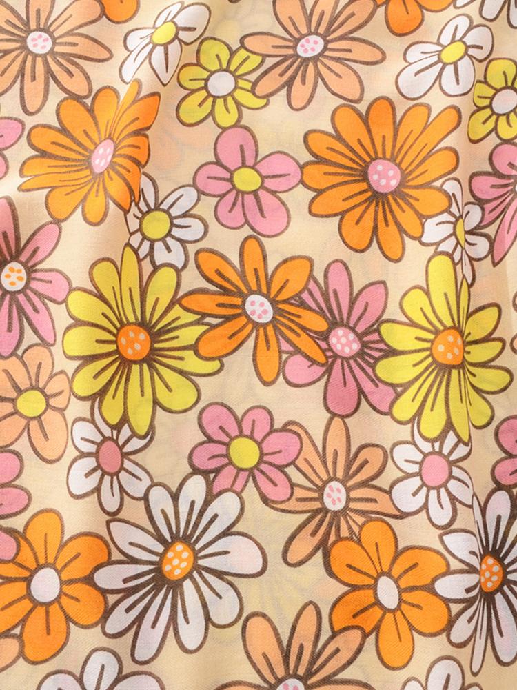 Elegant Women Sweet Floral Print Tassel Beach Silk Scarf Shawl Femme Mujer Pareo Muffler Bufandas Stoles Hijab Bandana Summer