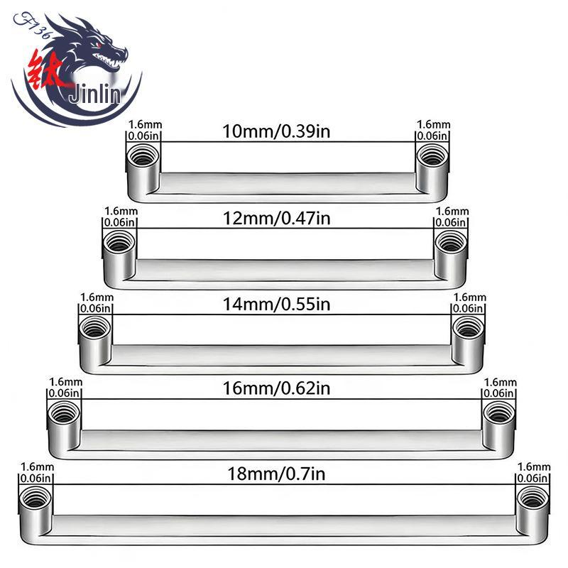 Титановый сплав F136 Прямой пирсинг для носа Серьга с внешним резьбовым дизайном (Степень G23) 1.6*10mm, 1.2 Thread