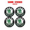 4pcs 56mm Car Wheel Center Hub Cap Badge Emblem Decal Wheel Sticker For Skoda Octavia KAMIQ KODIAQ SUPERB RAPIDFABIA MK2 MK1 A5 CWO1