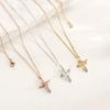 Zinc Alloy Micro-Inlaid Zircon Pendant Necklace Sporty Bamboo Chain Luxury Clavicle Jewelry