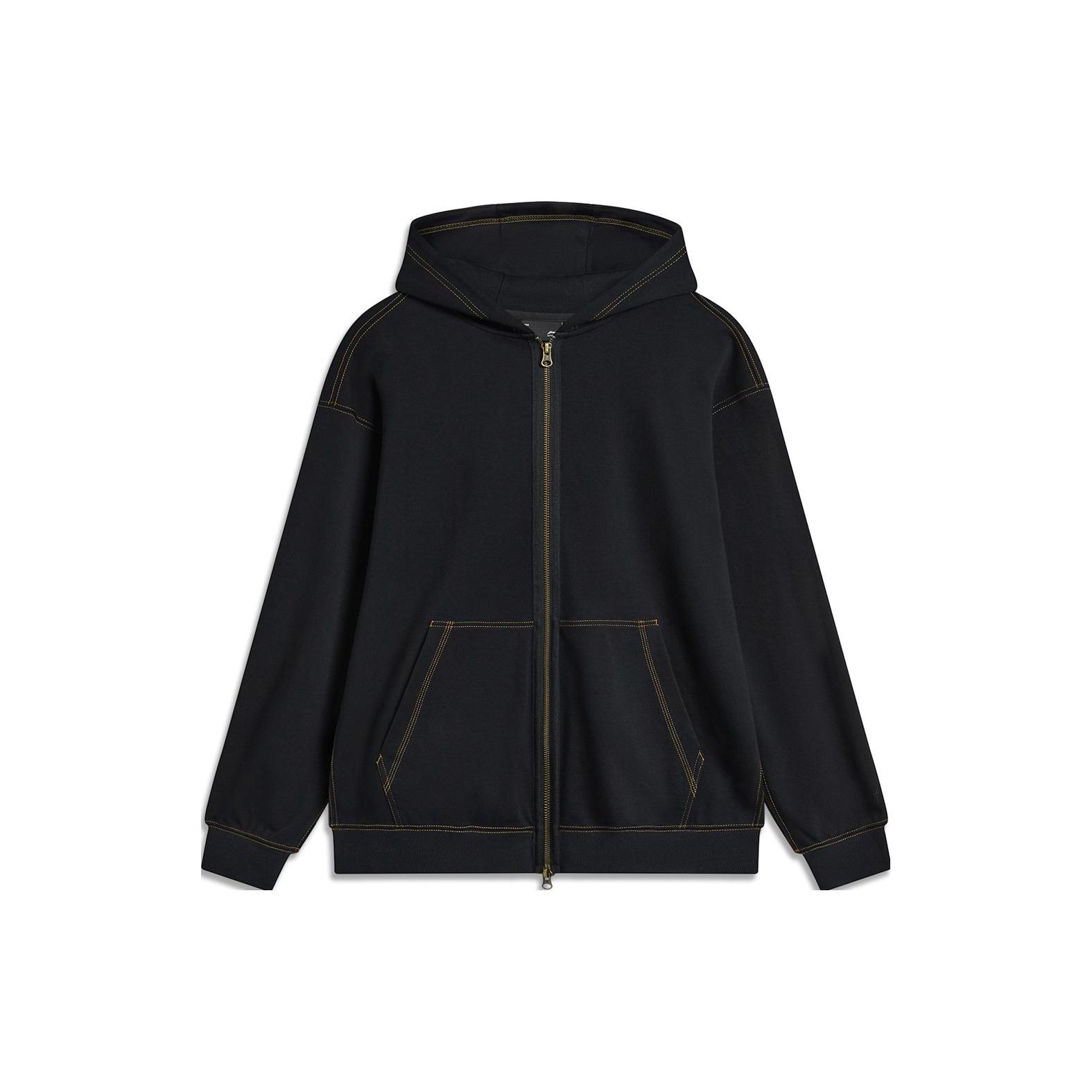 LI-NING Men s 2025SS Training Series Fleece Lined Stand Collar Zip-Up Jacket Black AWDU807-1 M