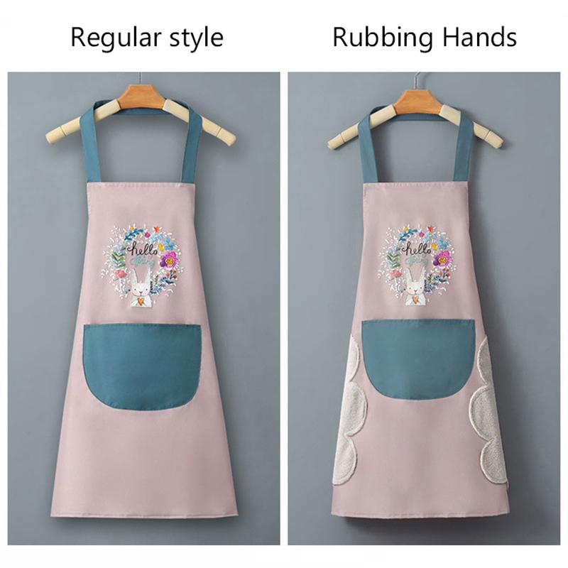 Hand-Wiping Kitchen Household Cooking Apron Oil-Proof Waterproof Men Women Adult Waist  Coffee Overalls Wipe Hand Apron