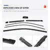 For Renault Kangoo 2 2008-2020 2014 2015 2016 2017 2018 2019 Wiper Front Wiper Blades Windshield Windscreen Window Brush 24"+22"