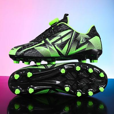 28-39 Kid's Football Shoes with Rotating Buckle AG/ TF Soccer Shoes Artificial Turf Soccer Shoes Boys Football Shoes