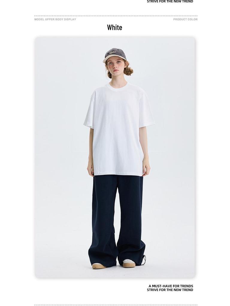Men's 180g Cotton Short Sleeve Crew Neck Loose Fit T-Shirt