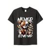 Taglie Europee T-shirt da Uomo con Stampa Grafica Teschio e Orsetto