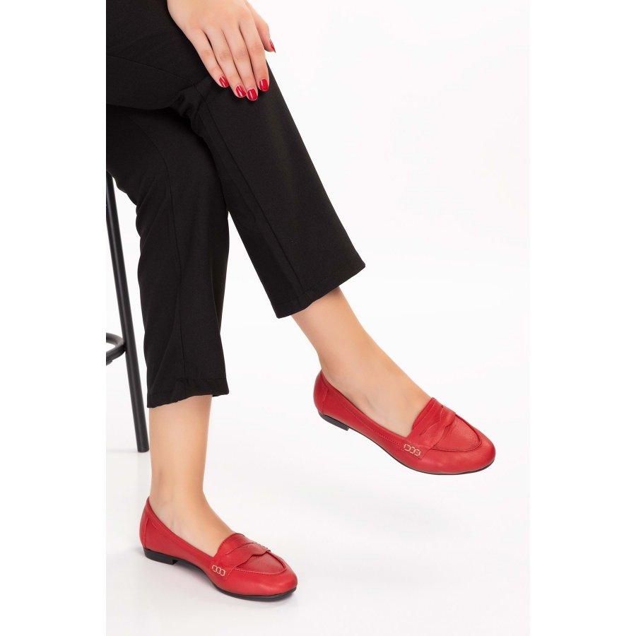 Mocassins plats décontractés en cuir véritable pour femmes