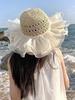 Versatile Women's French Flat-Top Woven Straw Sun Hat for Beach & Travel