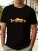 T-shirt - Fish-Shaped Forest Graphic Print