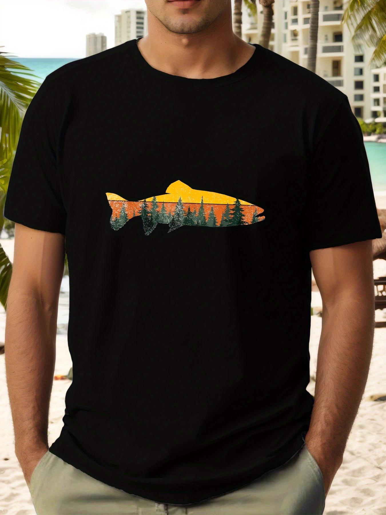 

T-shirt - Fish-Shaped Forest Graphic Print XL