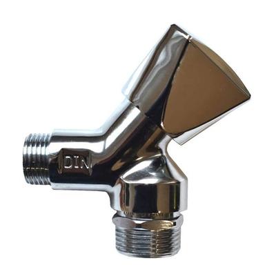 Angle Seat Valve - BONI-SHOP® - 1/2" - Polished Chrome-Plated Brass - Integrated Check Valve - 1/2" Wall Connection