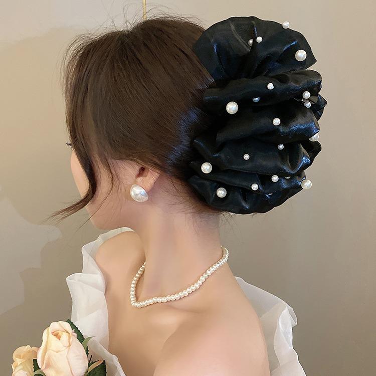 2024 Large Multi-Layer Bow Pearl Claw Clip for Women