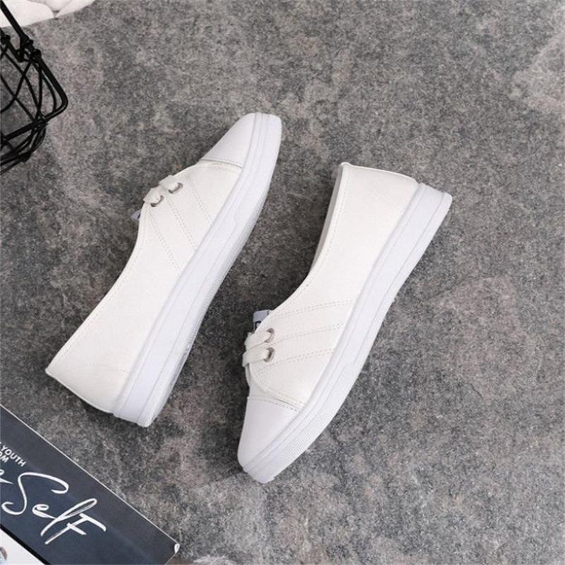 Women Boat Shoes White Canvas Shoes For Women Travel Non-slip Shoes Low Platform Sneakers Shallow Cut Casual Female Flats Shoes