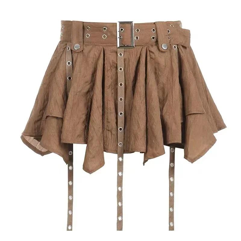 Harajuku Vintage-Mode 3-teiliges Set für Damen, kurze Strickjacke + schmale Weste + Y2k E-Girl-Rock mit hoher Taille, Hot Girls-Anzug im koreanischen Stil
