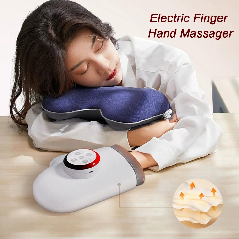 Electric Hand Massager Air Pressure Kneading Wrist Massager Airbag Finger Massage Glove Hot Compress Acupoint Finger Masajeador