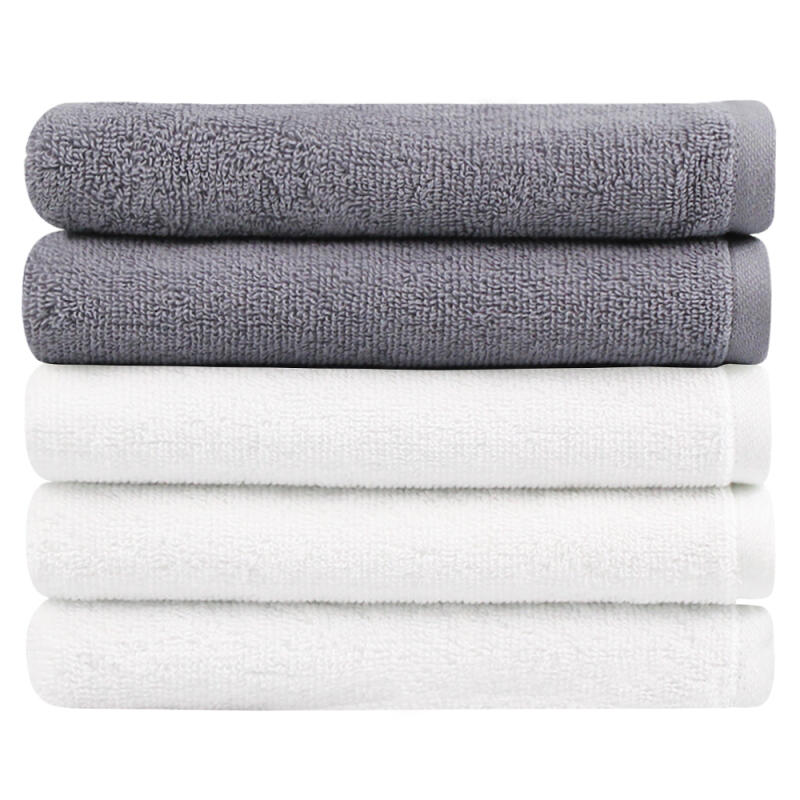 

Light 30 count 130g 5-piece hotel towel set, household washcloth gray