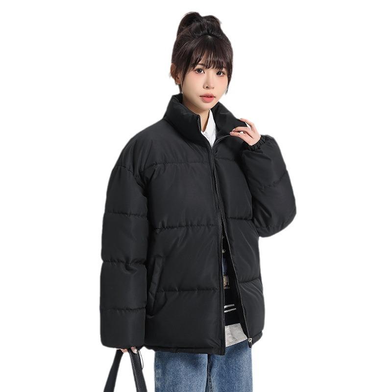 Large size 2024 winter new men's and women's same cotton clothes short loose thickened bread clothes cotton clothes jacket