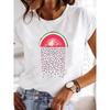 Summer T-shirt Clothing Dragonfly Pattern Printing T-shirt Short-sleeved Top Fashion Casual Ladies Women