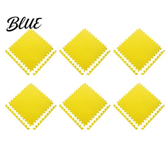 High Density EVA Foam 6Pcs Gym Floor Mats Puzzle Interlocking Tiles for Waterproof Workout Surface Home Gym Kids Play Areas Kitchen Flooring 11.8"