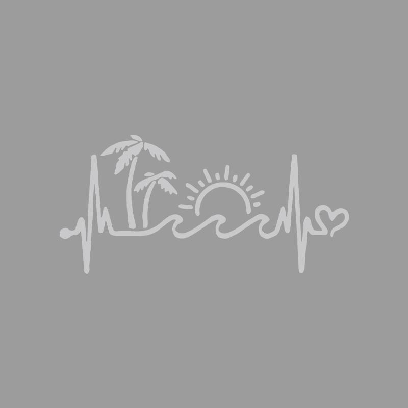 Palm Trees Waves Sunny Beach Comic Strip Creative&funny Stickers for Cartoon Fans&lover,high Quality for Car Trucks Motorcycles