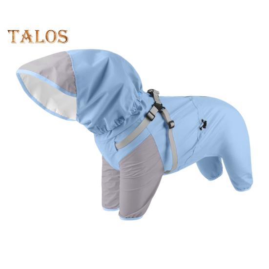 

Дождевик для домашних животных с капюшоном, дождевик для собак, двухслойный водонепроницаемый пончо, дождевик для улицы, одежда для маленьких и средних собак S синий