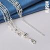 925 Sterling Silver Multi Chain Bead Necklace Fashionable Wedding Jewelry