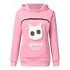 Women’s Sweatshirt  Pouch Hood Tops Carry Cat Breathable Pullover Blouse