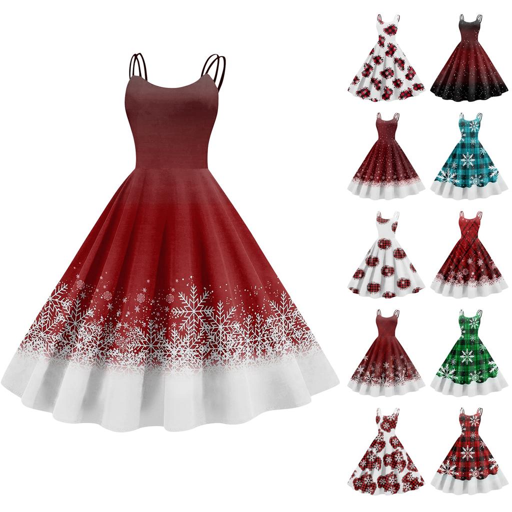 Damenmode Sexy trägerloses Gothic Cocktailkleid mit Weihnachtsgrafik, bedruckt, Vintage, lange Kleider
