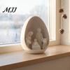 Minimalist Religious Decor Mini Nativity Scene Figurine, Christmas with Holy Family in Egg, Unique Souvenirs 3D Printed Tabletop Ornament for