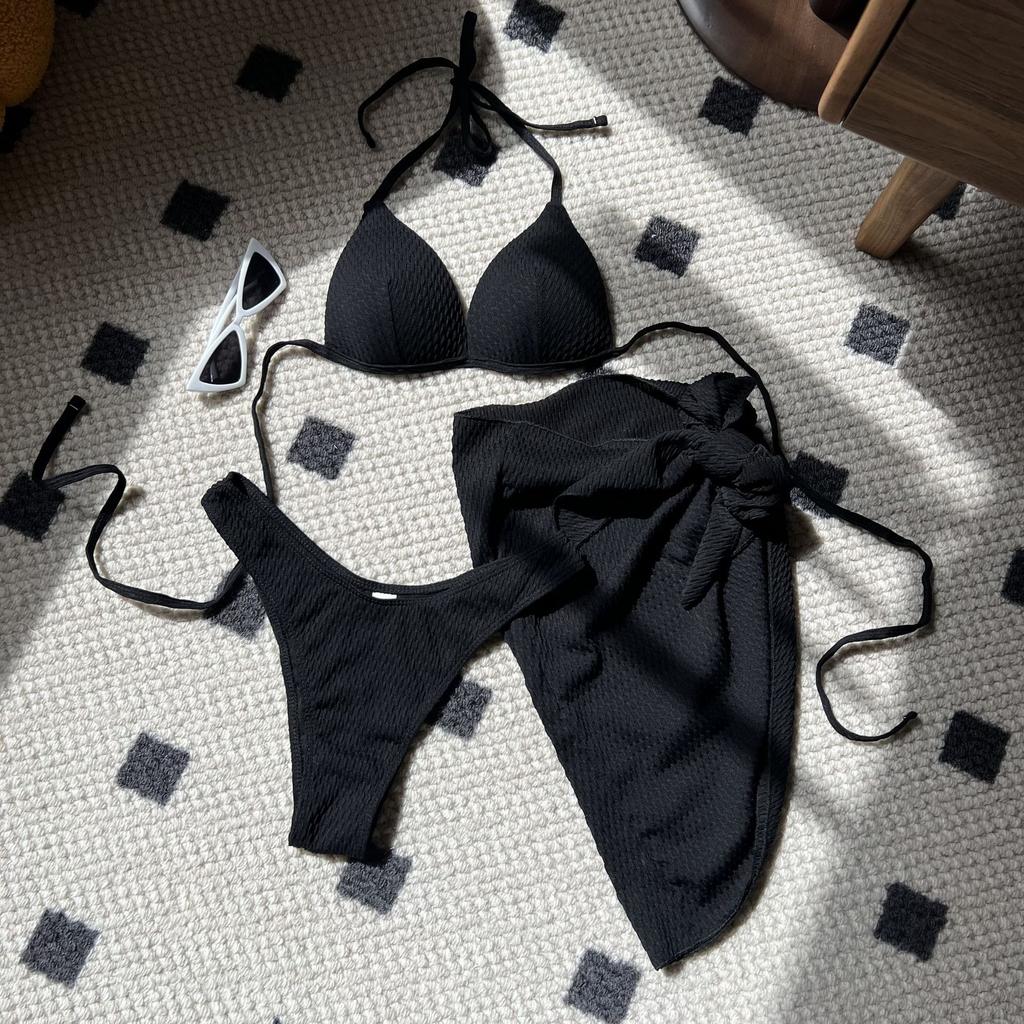 2026 Special Fabric High Waist Sexy Babes Swimsuit Bikini Three-piece Swimsuit Swimsuit