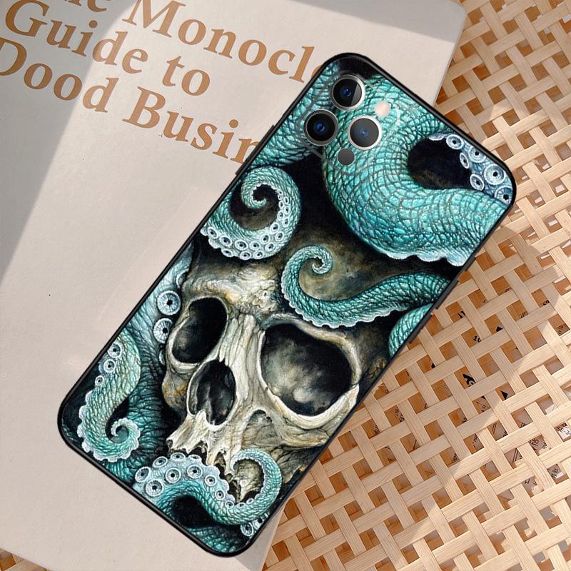 Marine Life Ocean Octopus Case For iPhone 16 13 11 12 14 15 Pro Max Mini XR X XS MAX Plus Cover Cases