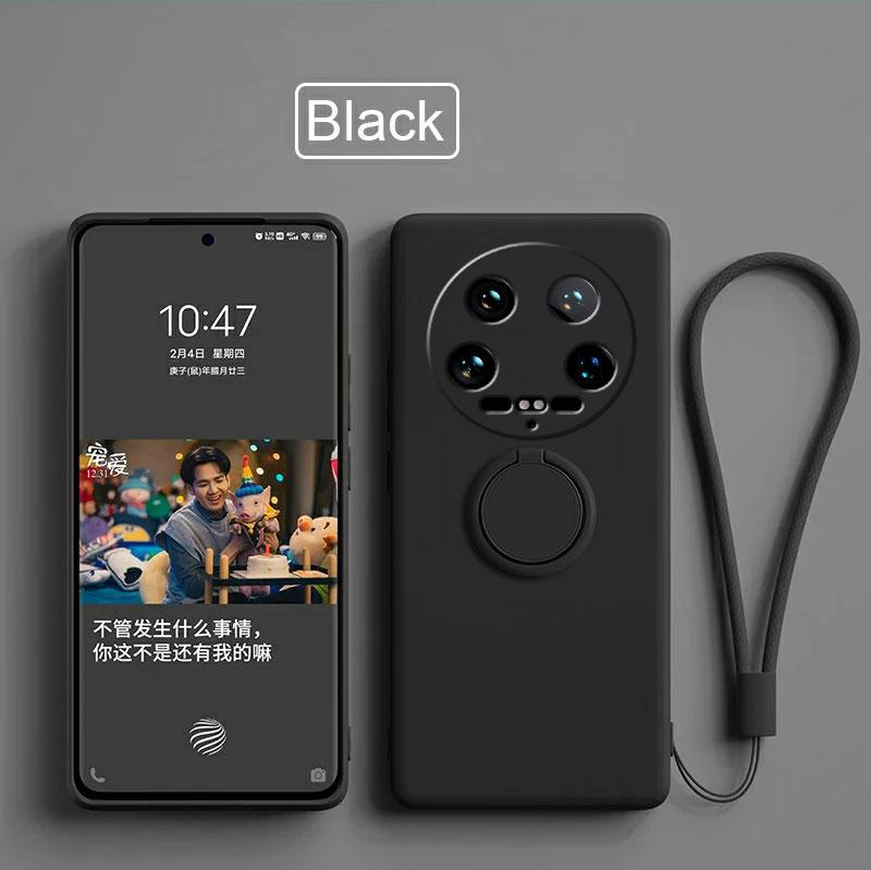 

Чехол для Xiaomi 14 Ultra, жидкий силиконовый держатель для кольца, мягкий чехол для телефона Xiaomi 14 Ultra, противоударный, задняя крышка, чехлы Xiaomi 14Ultra For Xiaomi 14 Ultra чёрный