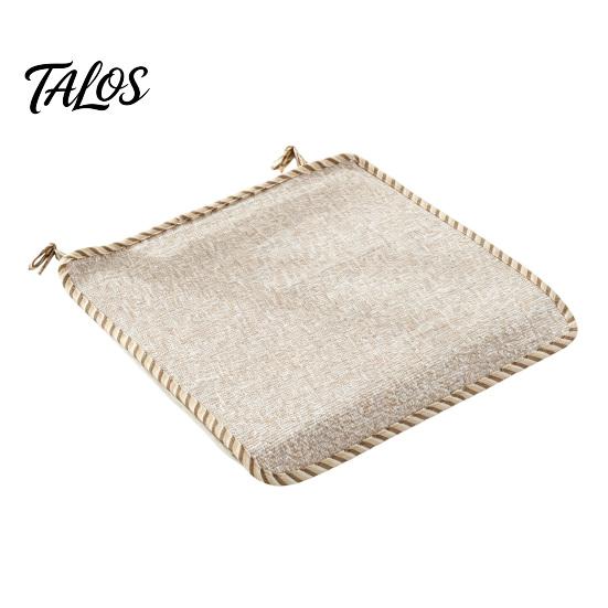 Tapis de Chaise Bordure Dentelle Rétro Coton Lin avec Liens, Style Bohème à Rayures et Carreaux Garniture de Siège de Salle à Manger, Respirant pour Tapis de Bureau d'Ordinateur