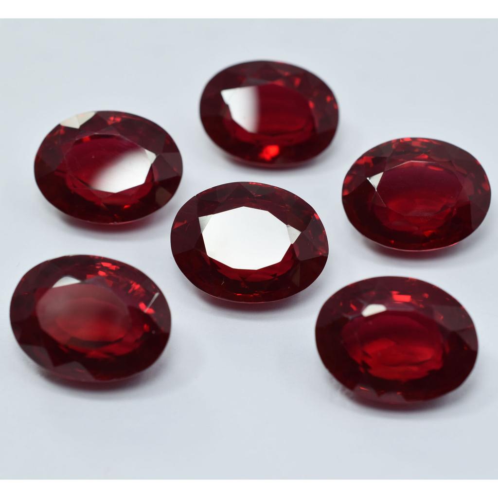 6 Pcs 180 Ct Natural CERTIFIED Bloody RED Ruby OVAL Loose Gemstone Lot Huge Size YY-258
