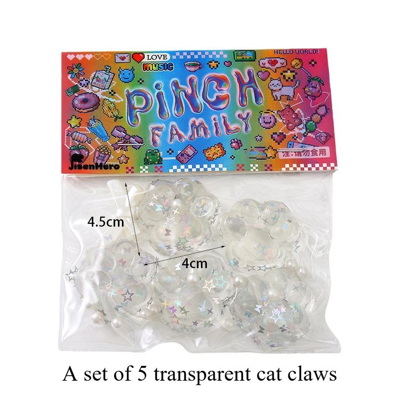 Squishy Transparent Cat Paw Stress Relief Toy, Extra Large Sensory Fidget Toys for Kids Adults Anxiety Relaxation, Squeeze Gift